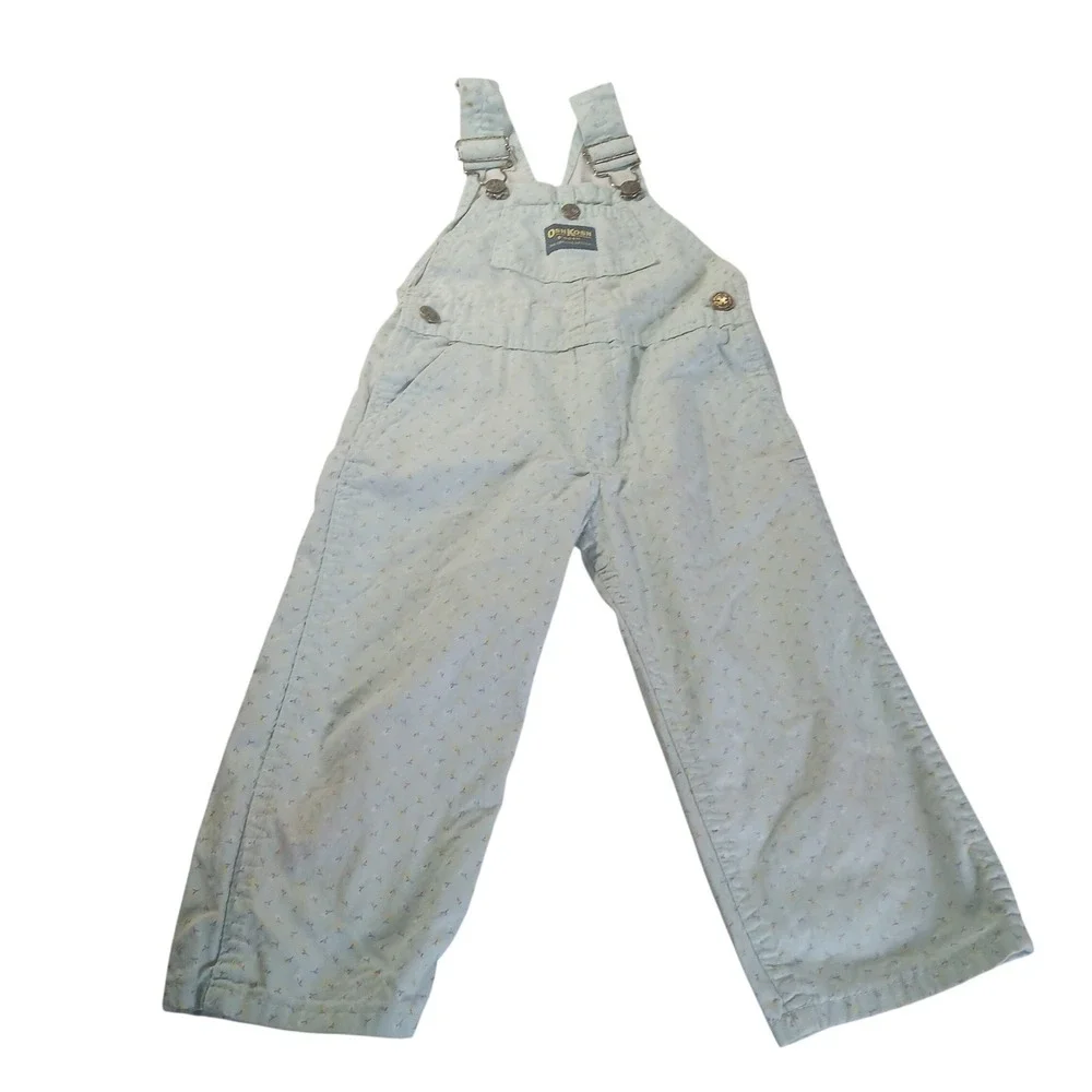 VTG OshKosh B'gosh Vestbak Floral Overalls 4T USA Made‎ READ Kidswear Toddler
